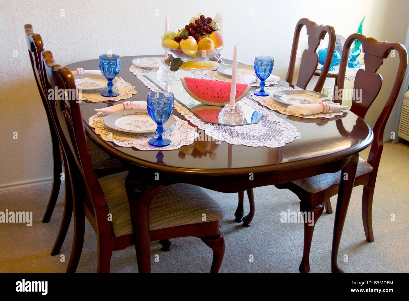 Formal Dining Table Setting Stock Photo - Alamy