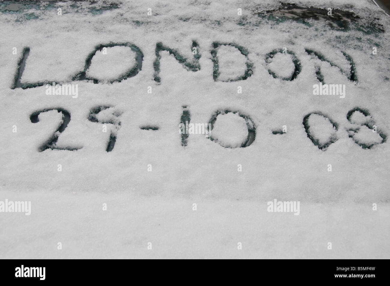 Snow in October in London Stock Photo