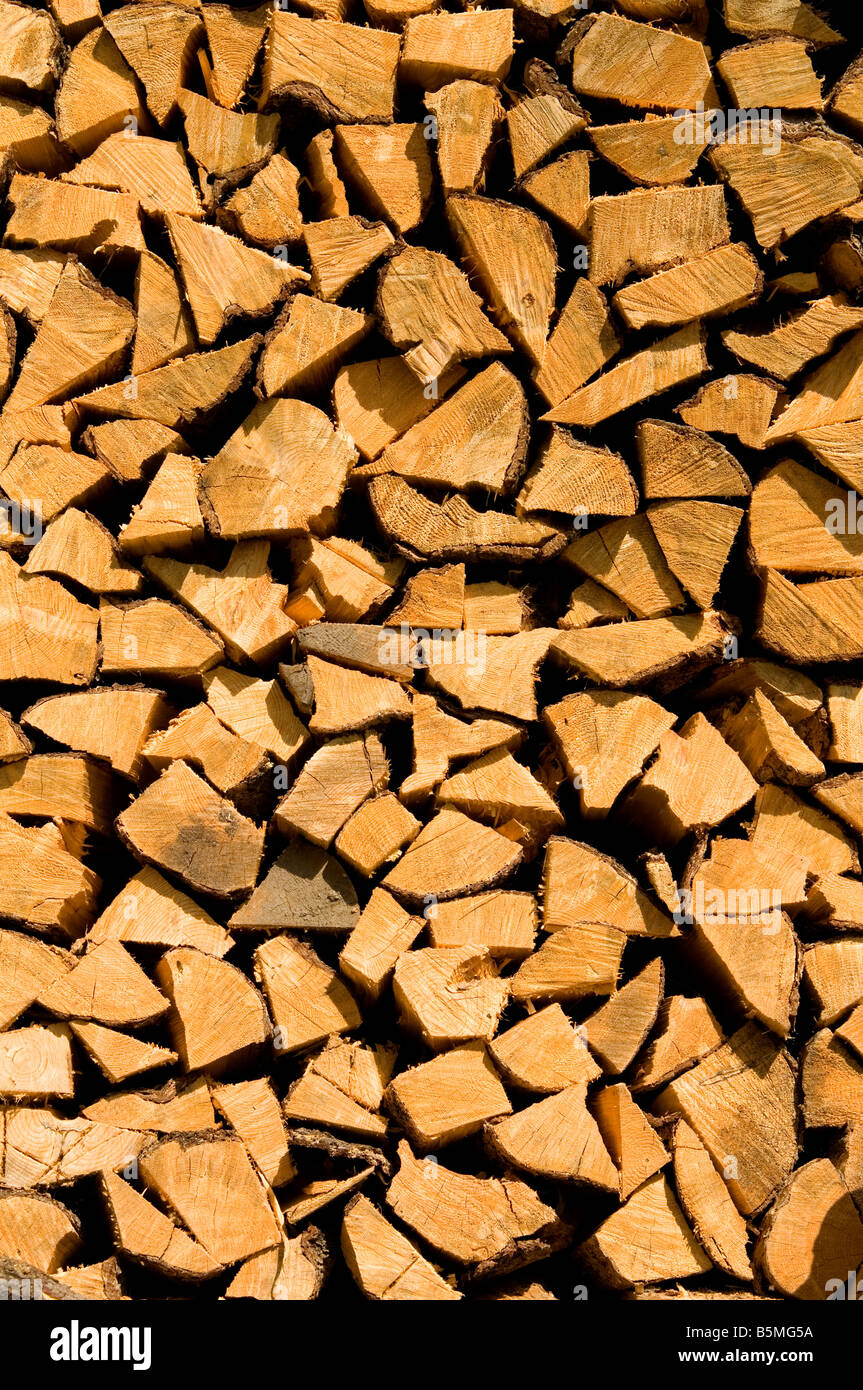 Firewood Cut and Stored for Winter at a South Cariboo Ranch, British Columbia, Canada. Stock Photo