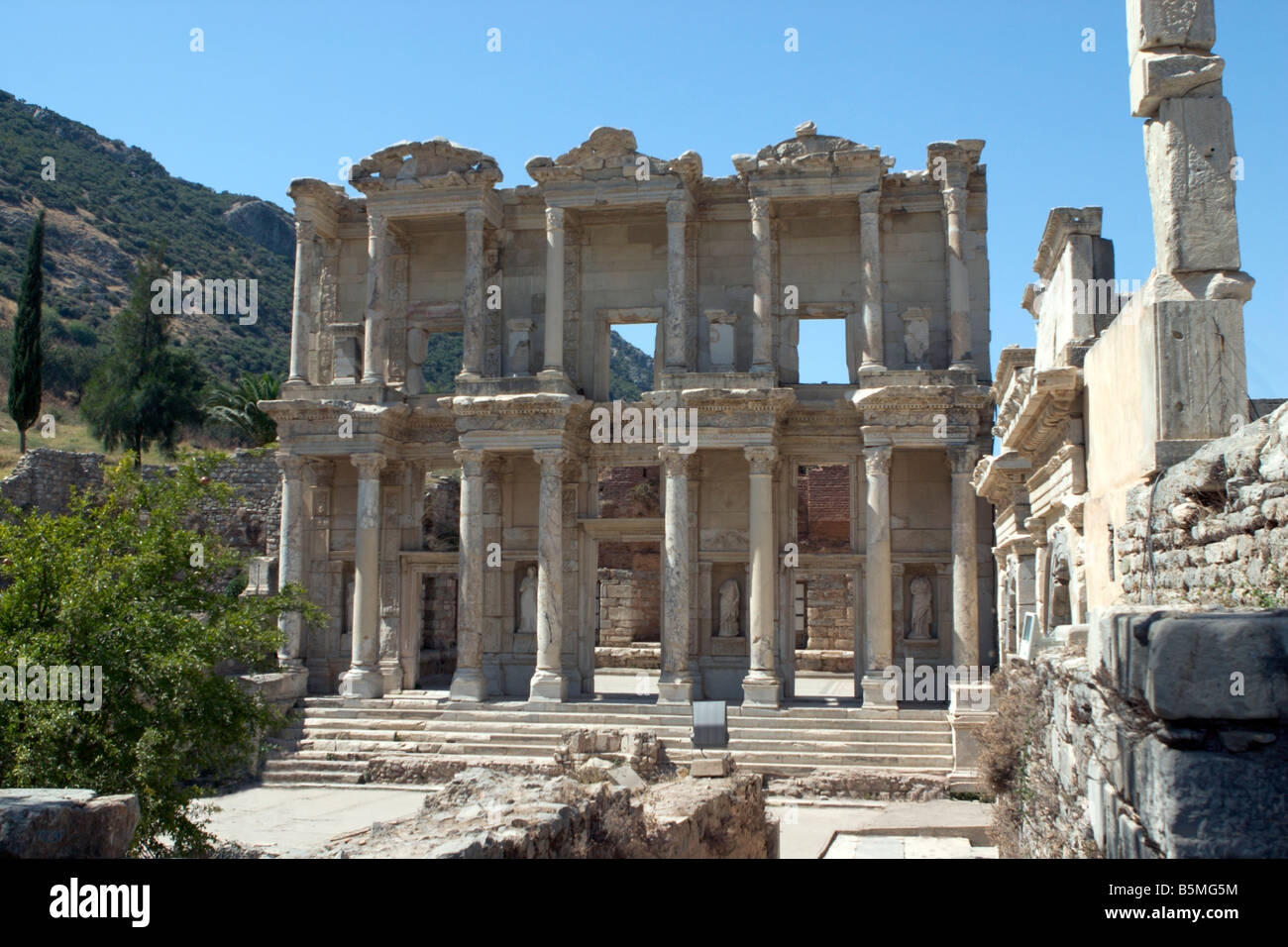 Ephesus, Efes the Ancient City of Anatolia , The Celsus Library Stock Photo