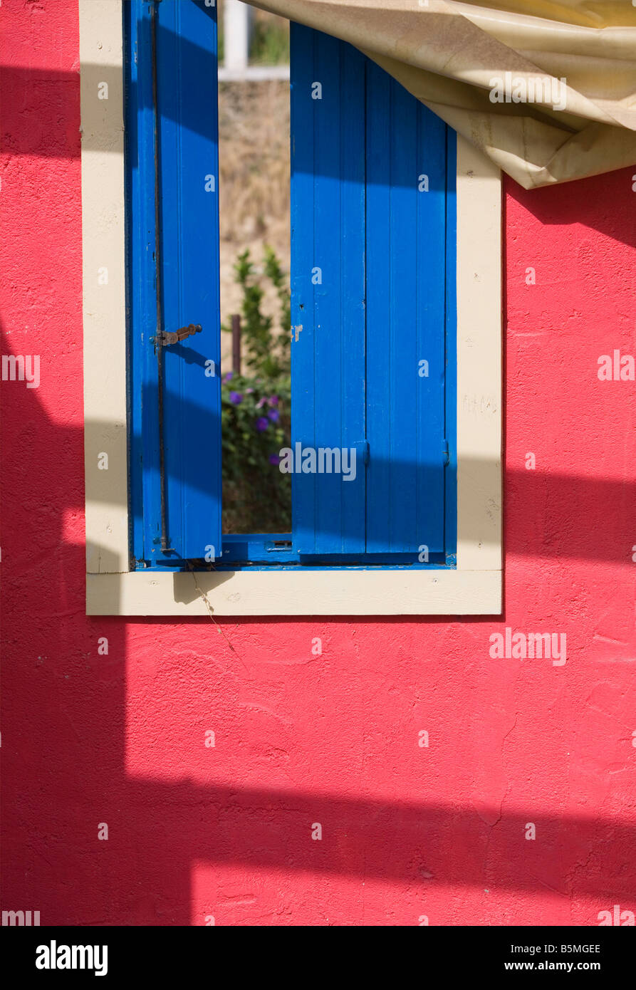 Abandoned building Lourdas Beach, Kefalonia, Greece Stock Photo