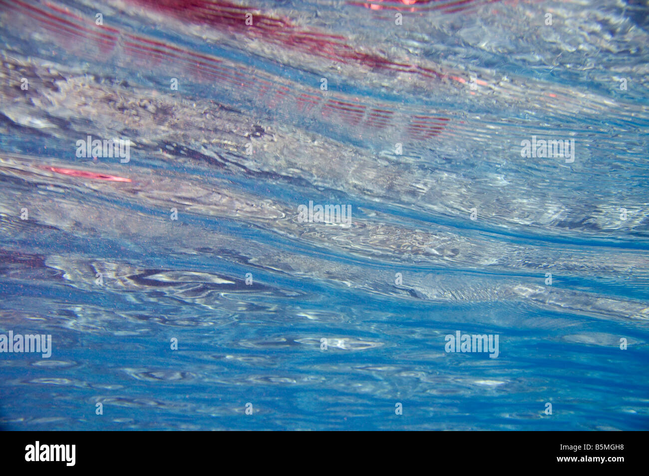 The water surface seen from underwater Stock Photo