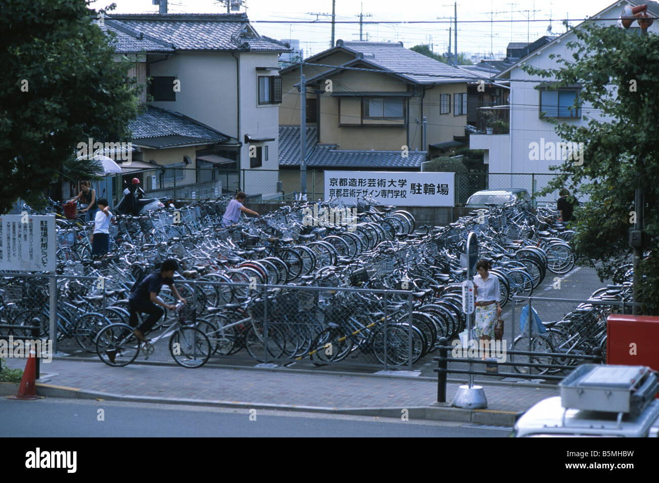 Bicycle Parking lot in Kyoto Japan Stock Photo Alamy