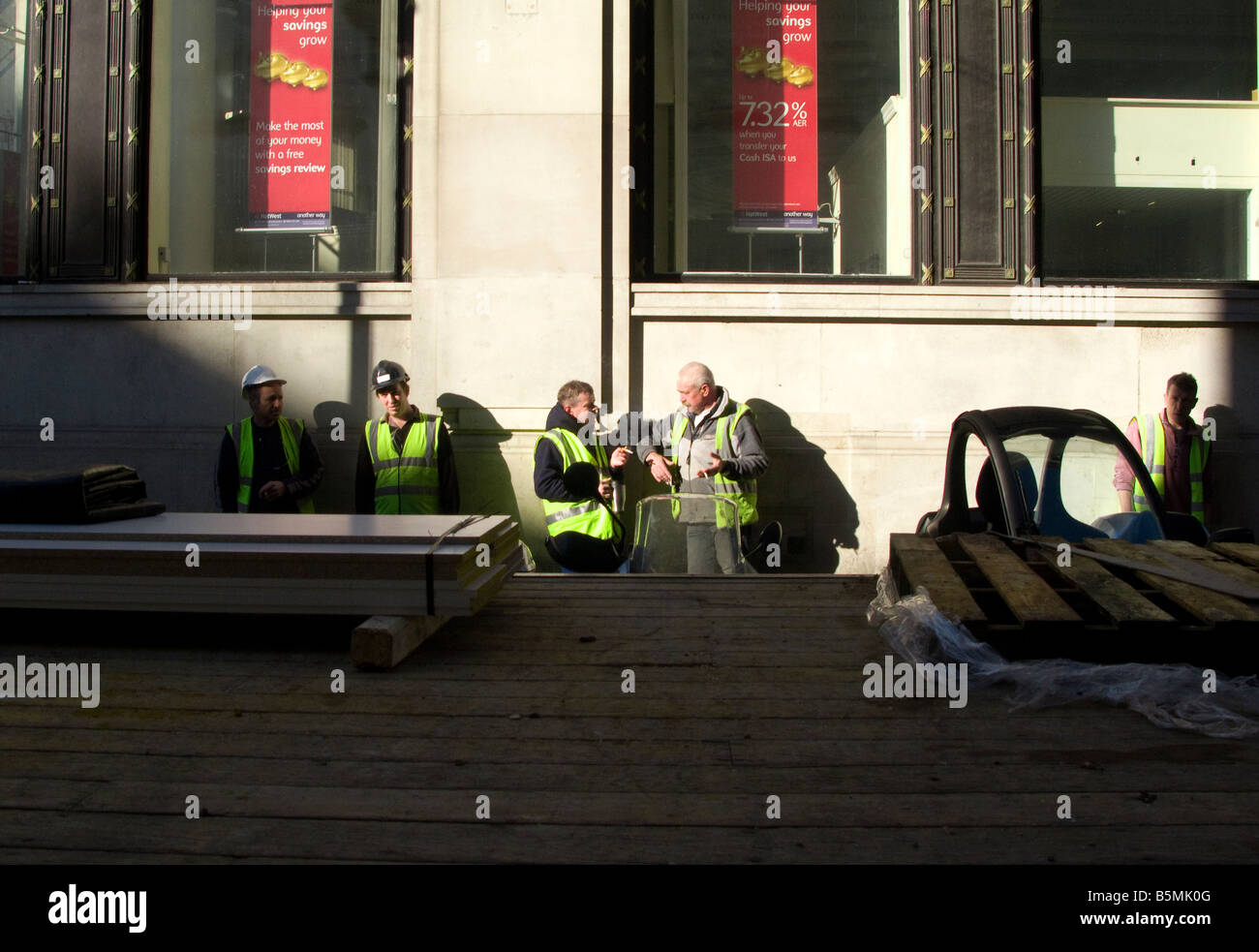 Workmen taking Stock Photo