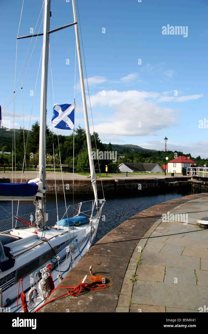 Caledonian canal at Fort Augustus, Scotland Stock Photo