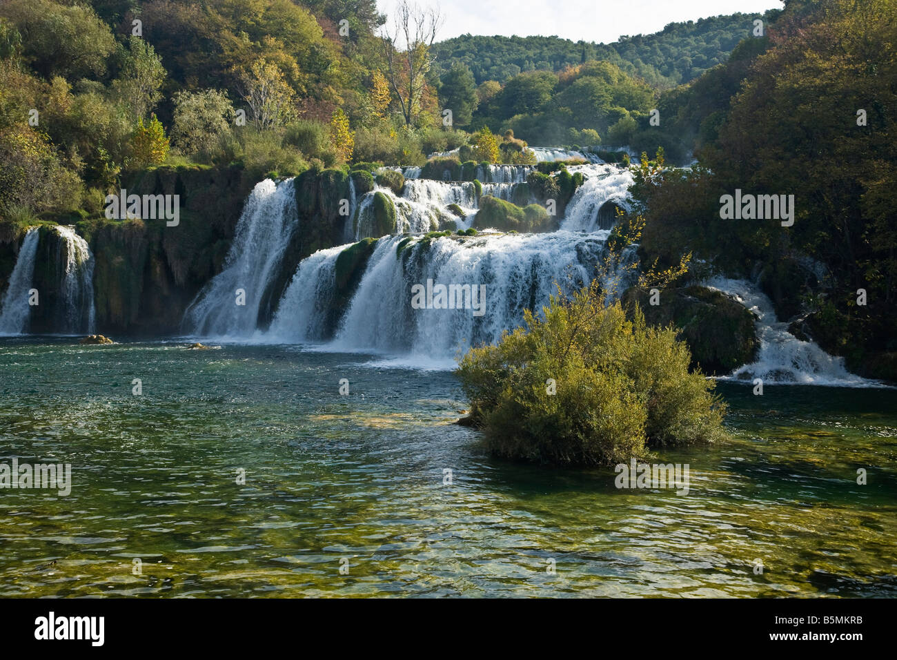 Skradinski Buk waterfalls on the River Krka in autumn sunshine Krka National Park Dalmatia Croatia Europe Stock Photo