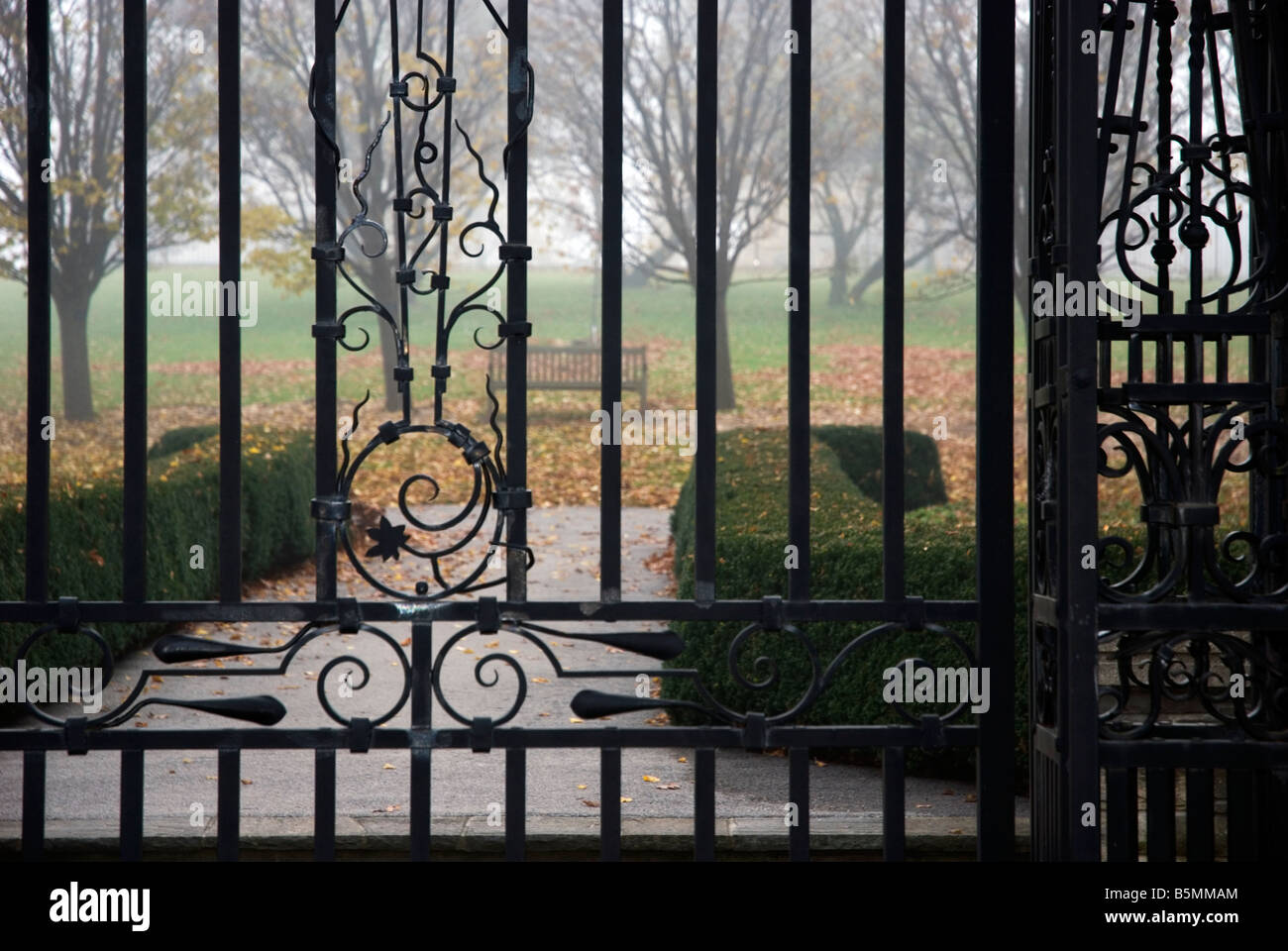Wrought iron gates Royal Botanical Gardens Ontario Canada Stock Photo