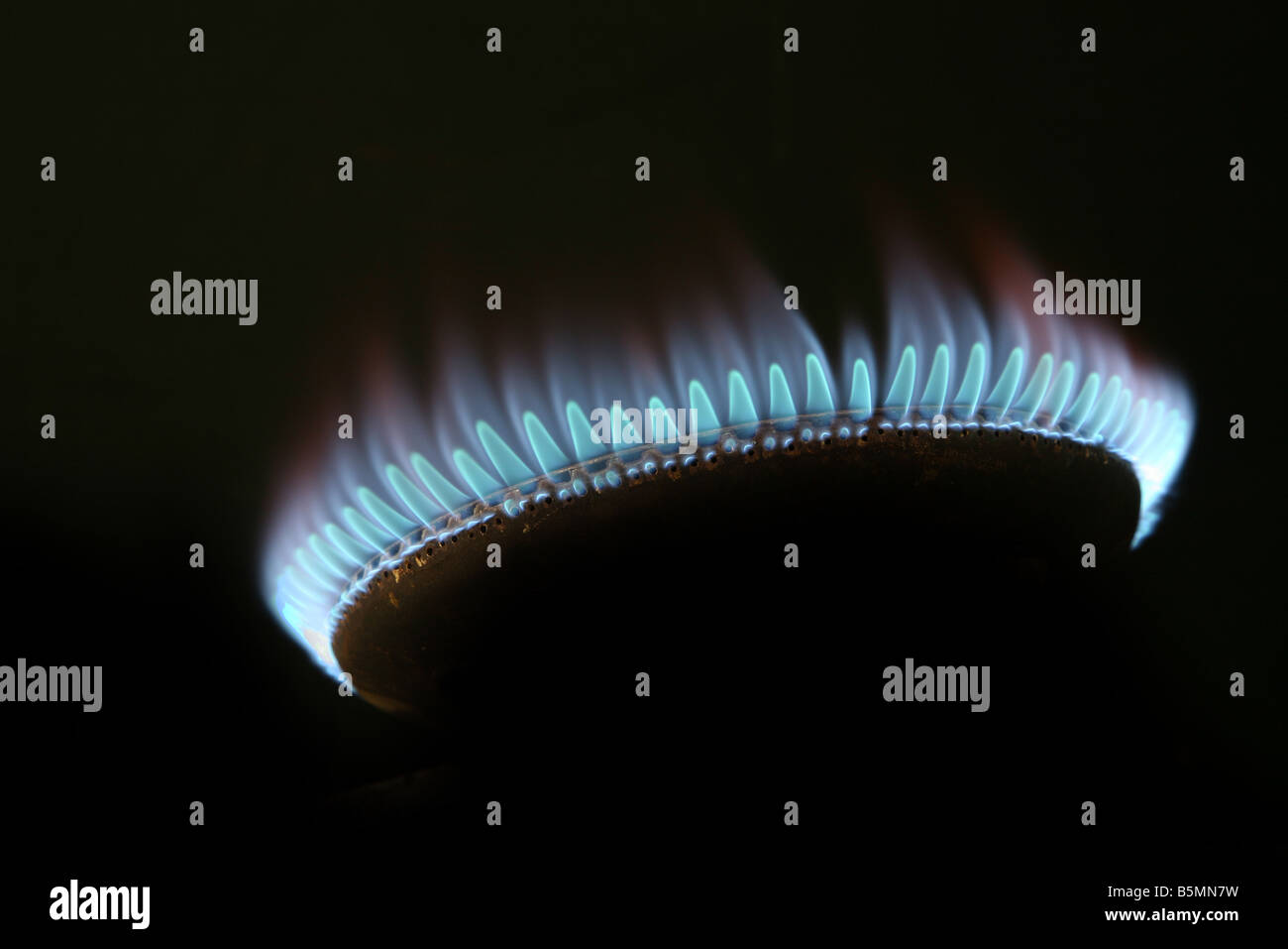 close up picture of a natural gas  burner Stock Photo