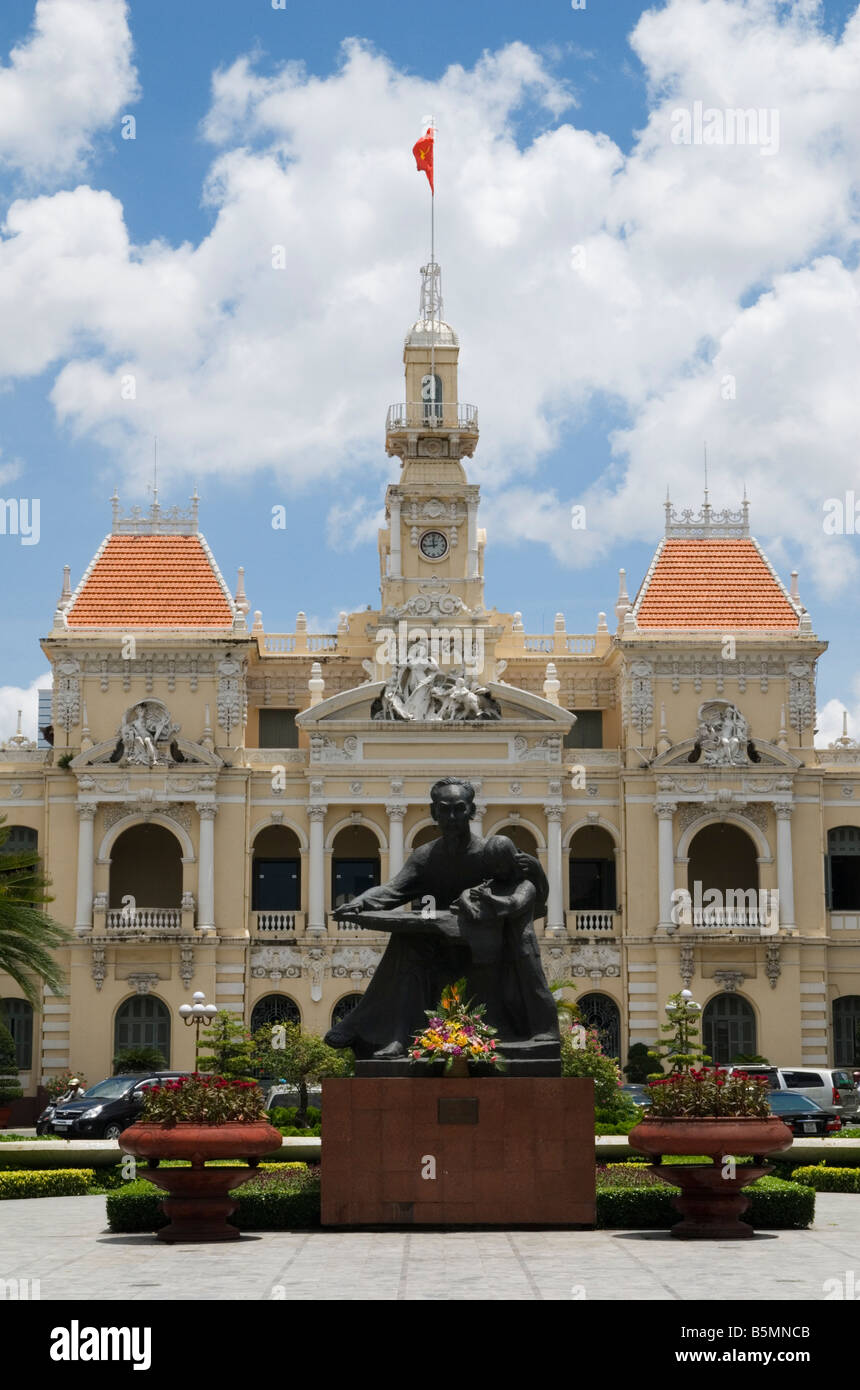 Ornate facade of the People's Committee Building, Ho Chi Minh City Stock Photo