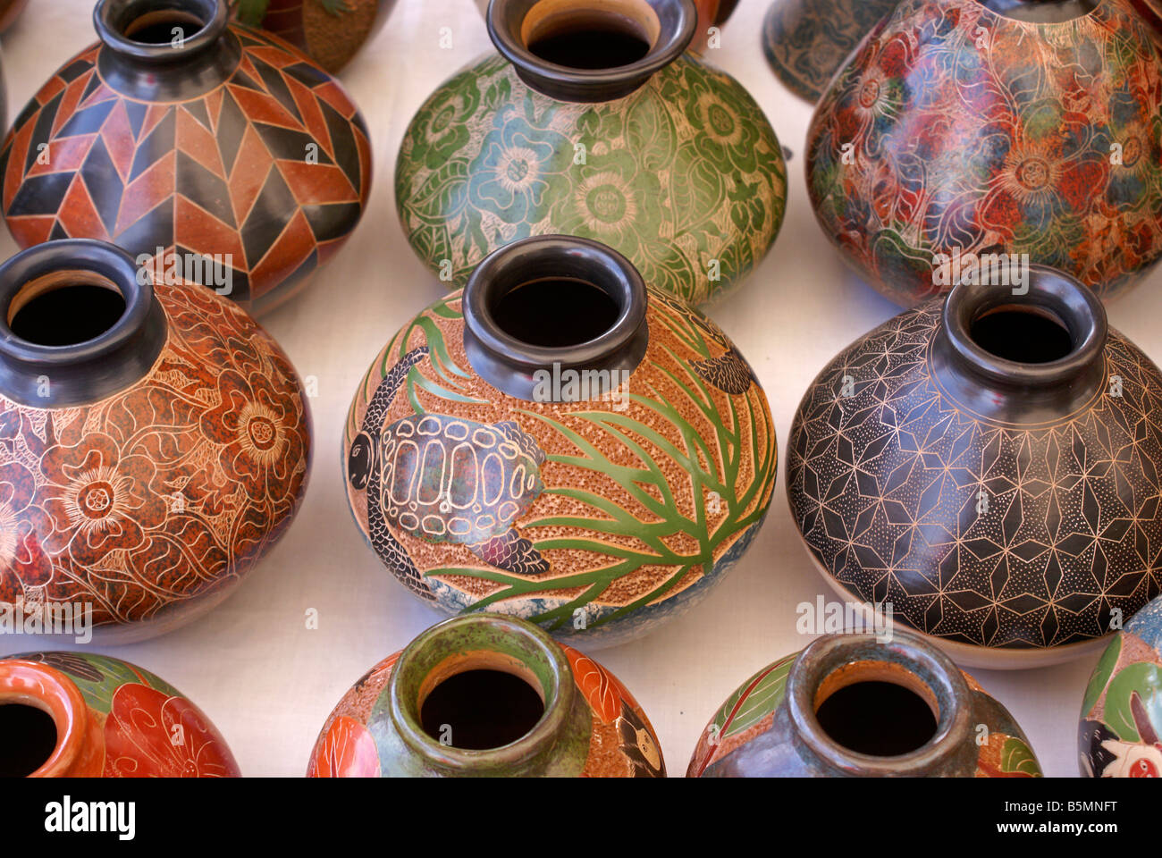 Pottery from San Juan de Oriente in the Pueblos Blancos or White Towns, Nicaragua Stock Photo