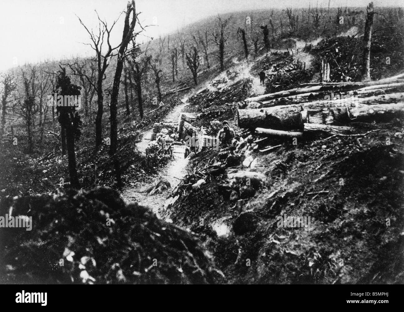 9 1916 10 24 A1 3 E Battle of Verdun 1916 World War 1 1914 18 Western Front Battle of Verdun 1916 The ravine Ravin de la Dame ca Stock Photo