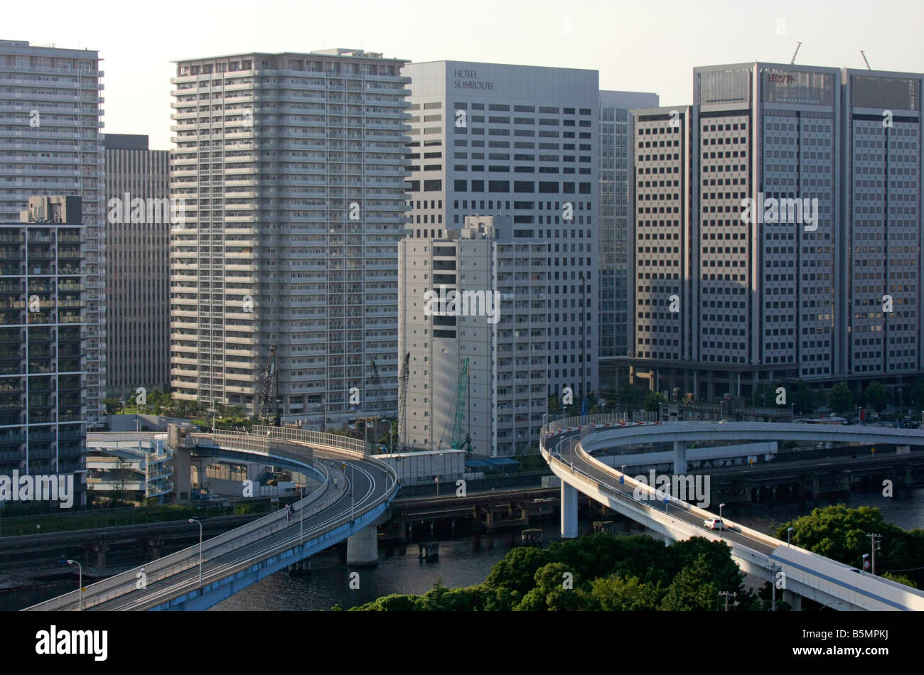 Buildings Tokyo water front area Japan Stock Photo
