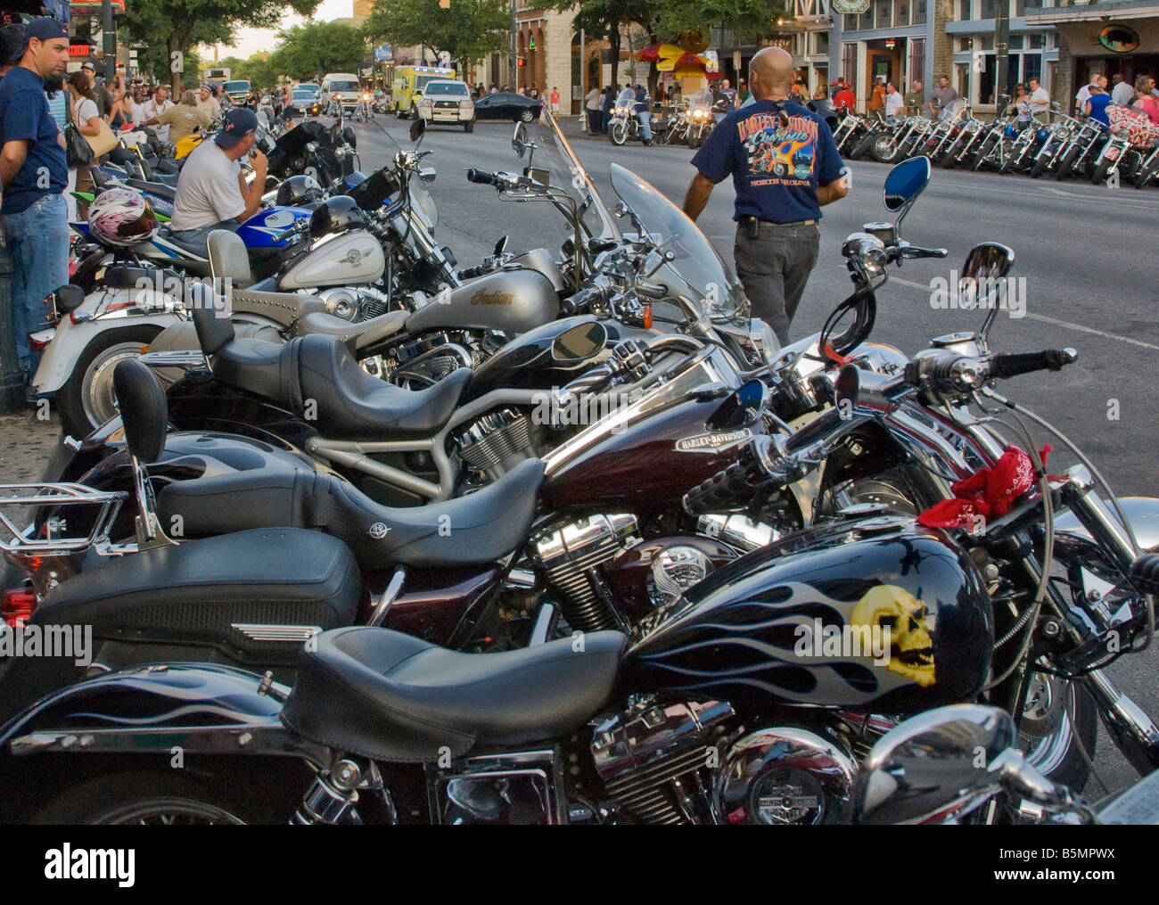 Republic of Texas Biker Rally at W 6th Street in Austin Texas USA Stock