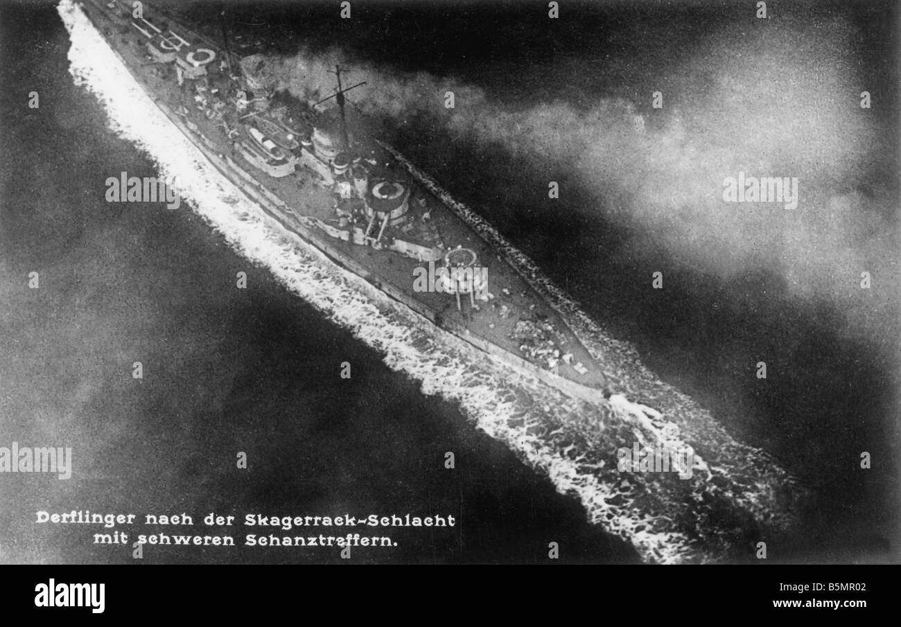 9 1916 5 31 A1 1 E World War One Jutland Skagerrak 1916 World War One 1914 18 Battle of Jutland Skagerrak 31 5 1 6 1916 The wars Stock Photo