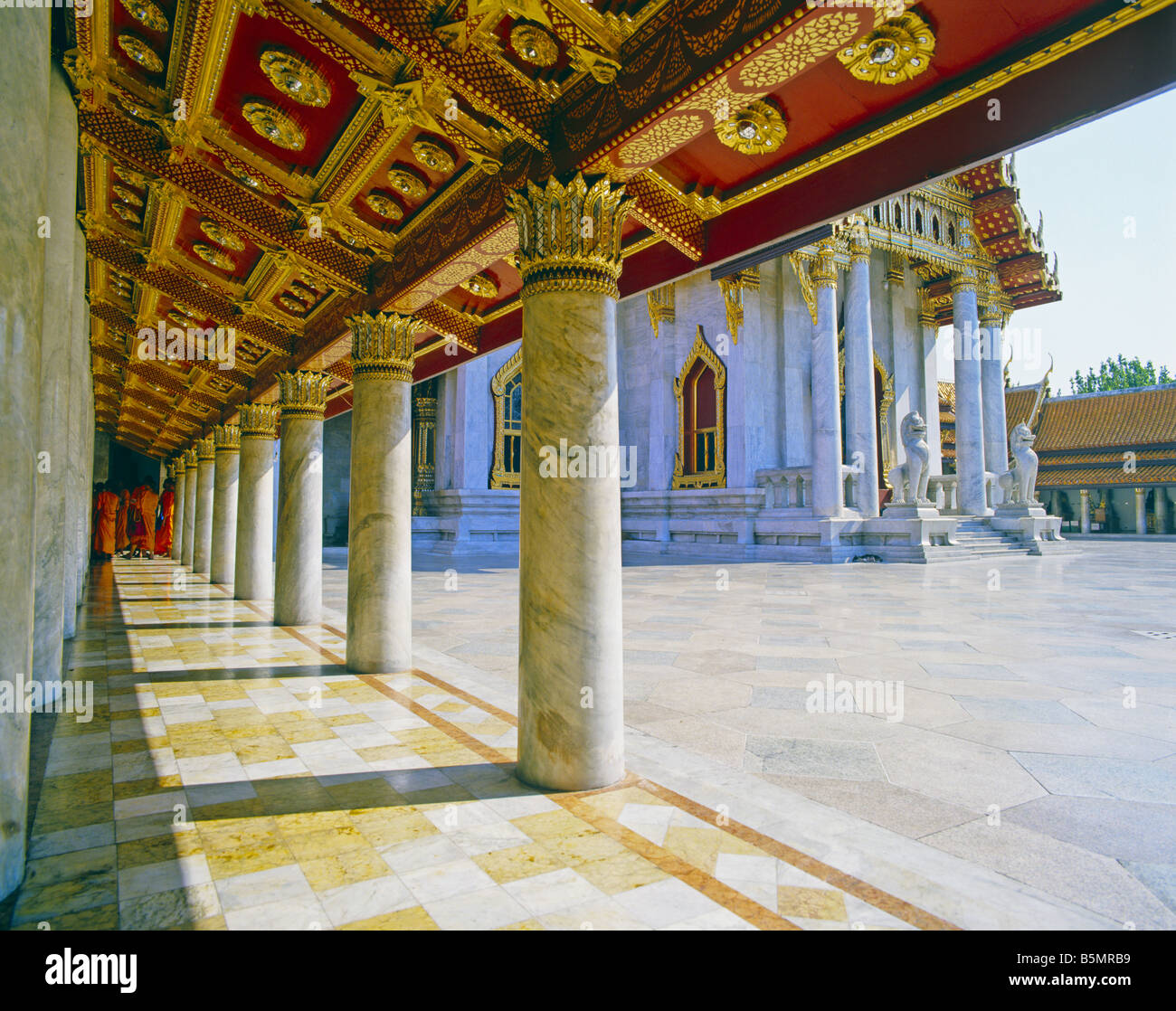The Gallery at the Marble Temple Wat Benchamabophit Bangkok Thailand ...