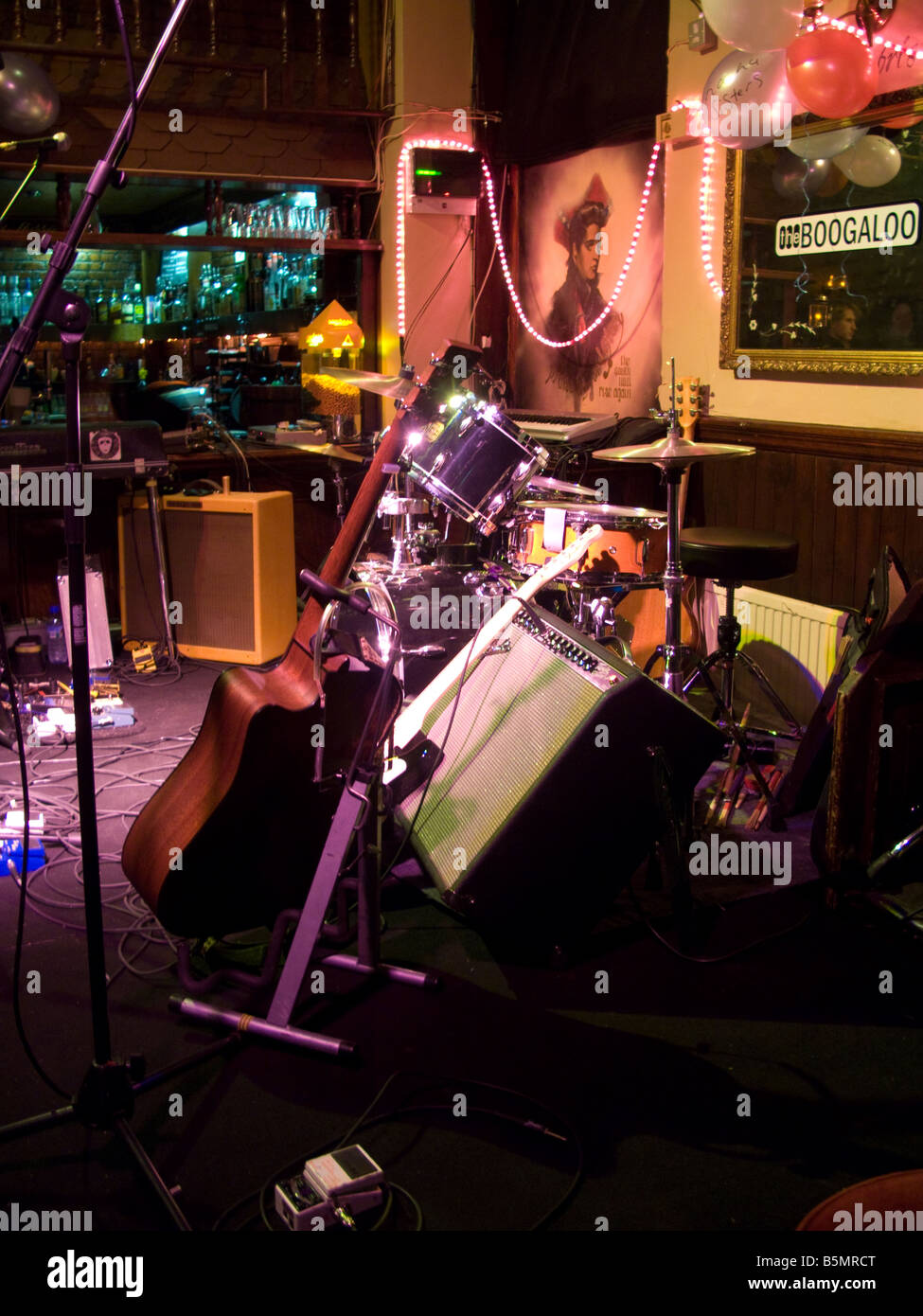Music stage, Boogaloo Pub, London Stock Photo