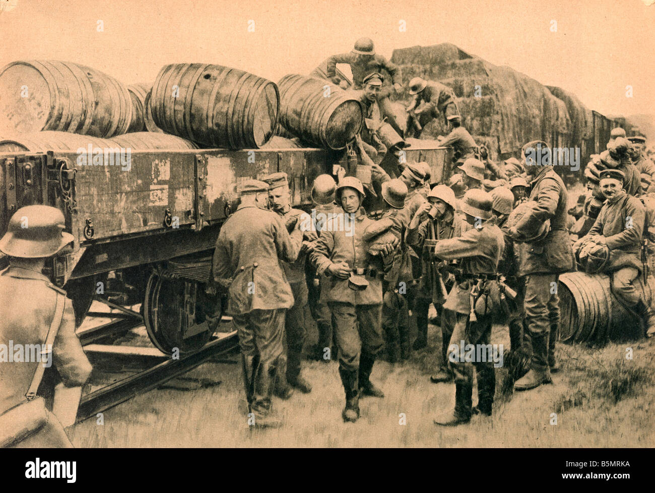 9 1918 3 0 A1 14 E WW1 West Fr captured supply train World War 1 Western Front German major offensive March July 1918 The battle Stock Photo