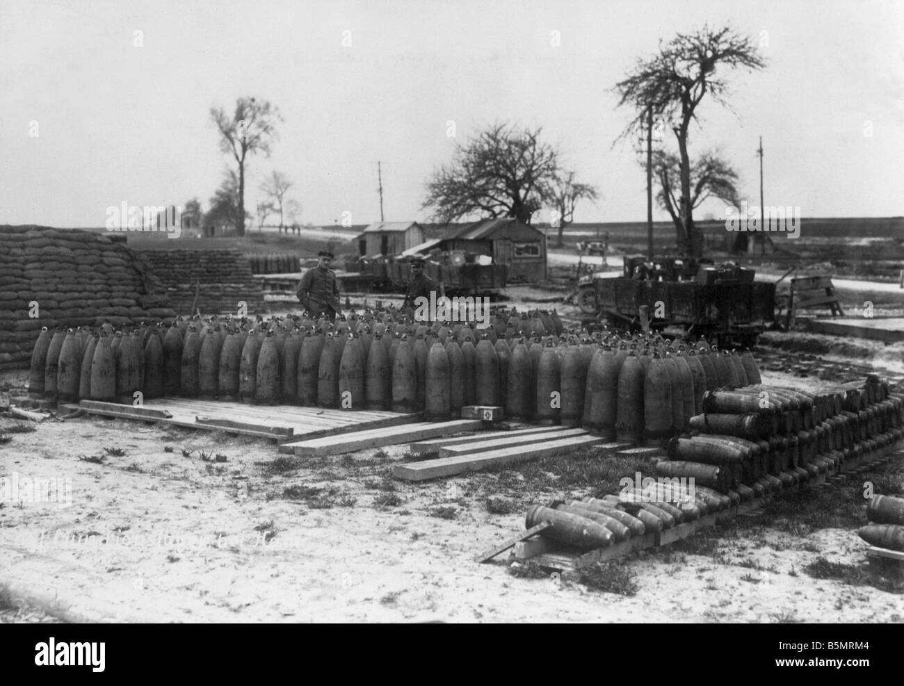 9 1918 3 21 A1 1 Engl Ammunitions camp at Ham March 1918 World War 1 Western Front German major offensive March July 1918 Engl A Stock Photo