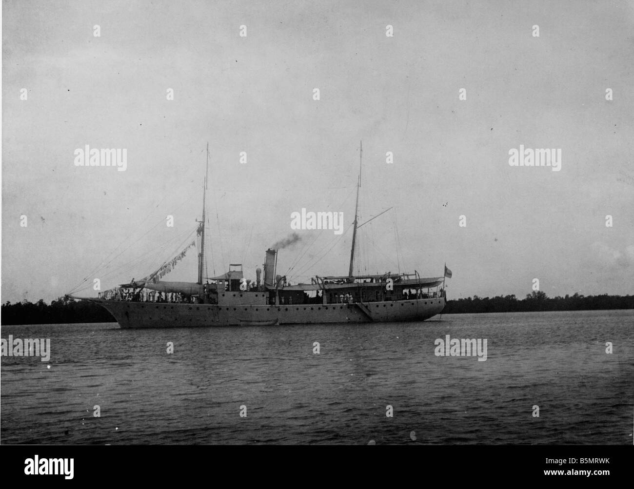 S M S Moewe in Rufidji Photo German East Africa now Tanzania as a German colony 1884 1920 S M S Moewe in Rufidji Photo 1914 Stock Photo