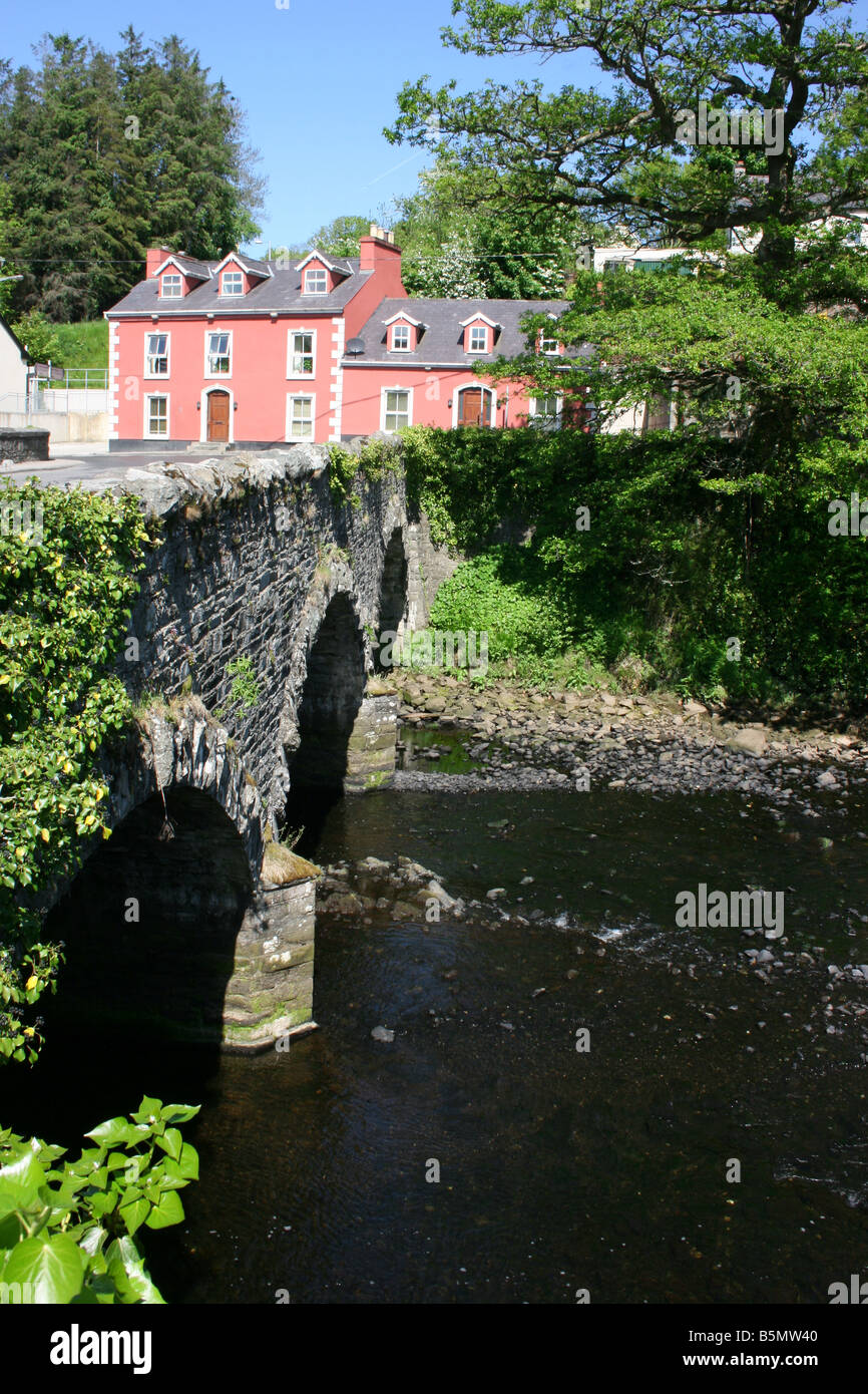 The 3 arch stone bridge over the River Lennon in Ramelton, County Donegal, Ireland Stock Photo