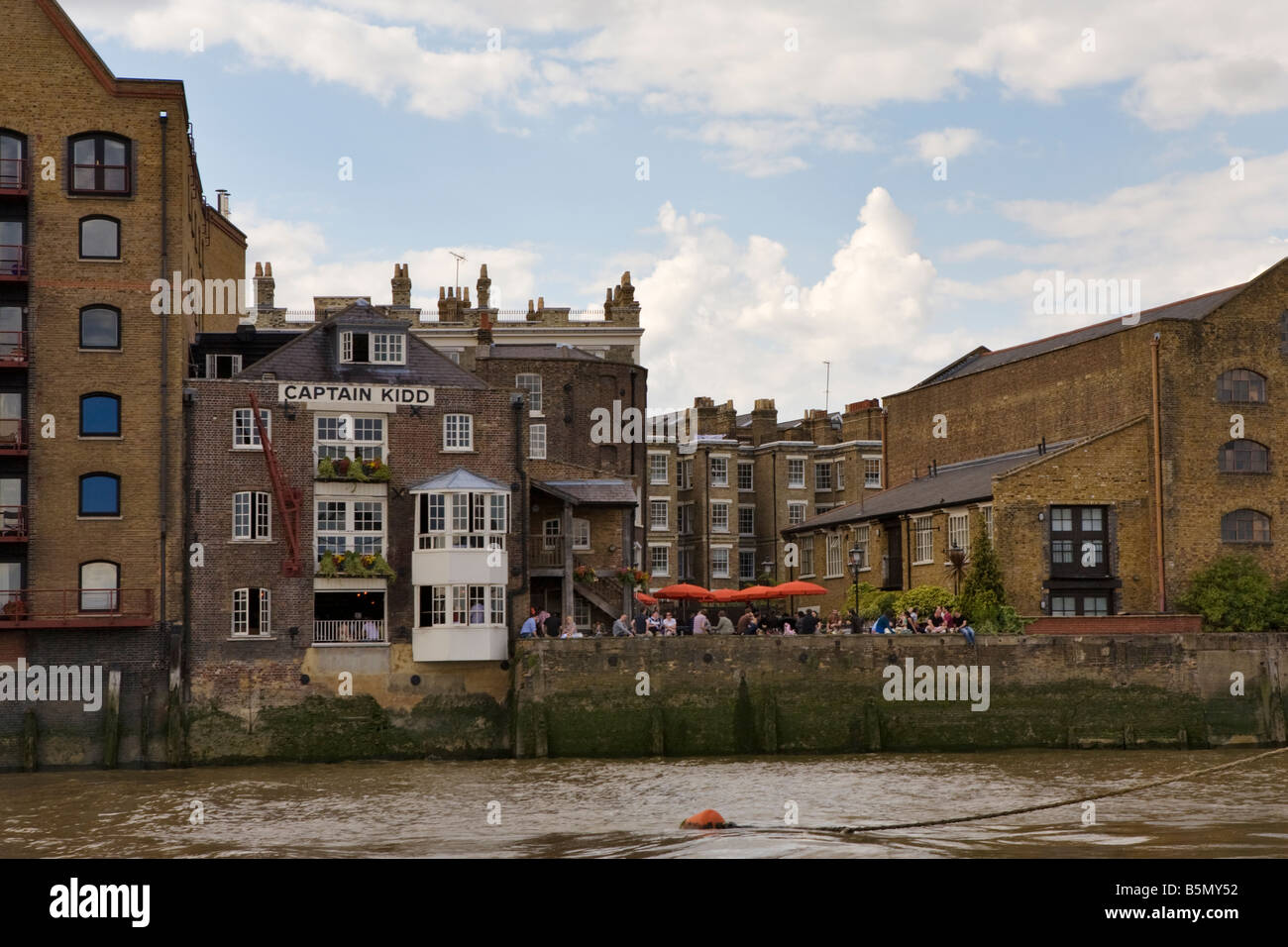 The Captain Kidd Pub In Wapping Viewed From Across The River Thames 