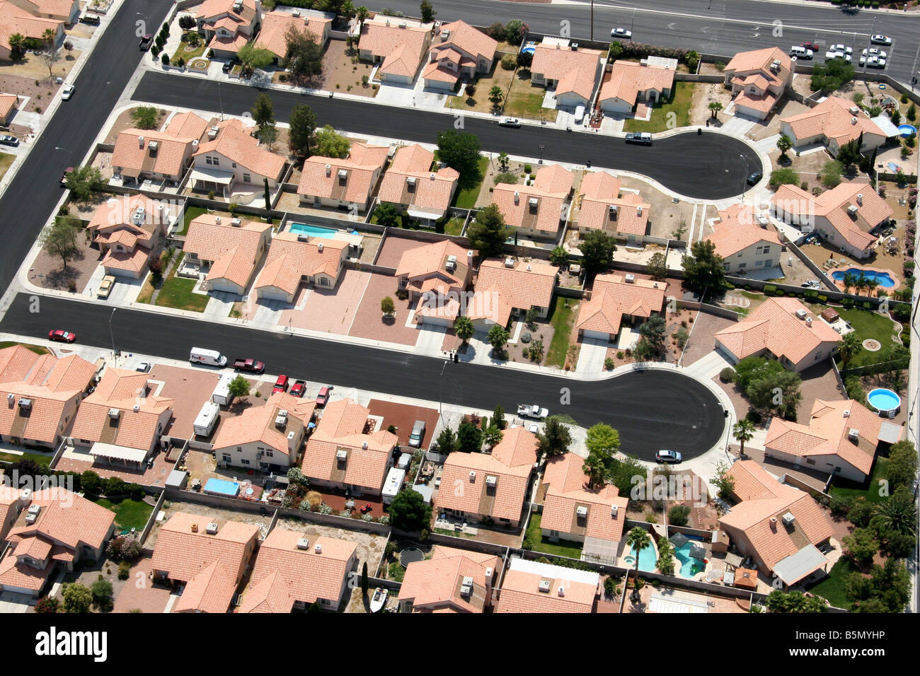 Cul De Sacs and housing in Las Vegas Nevada USA Stock Photo - Alamy
