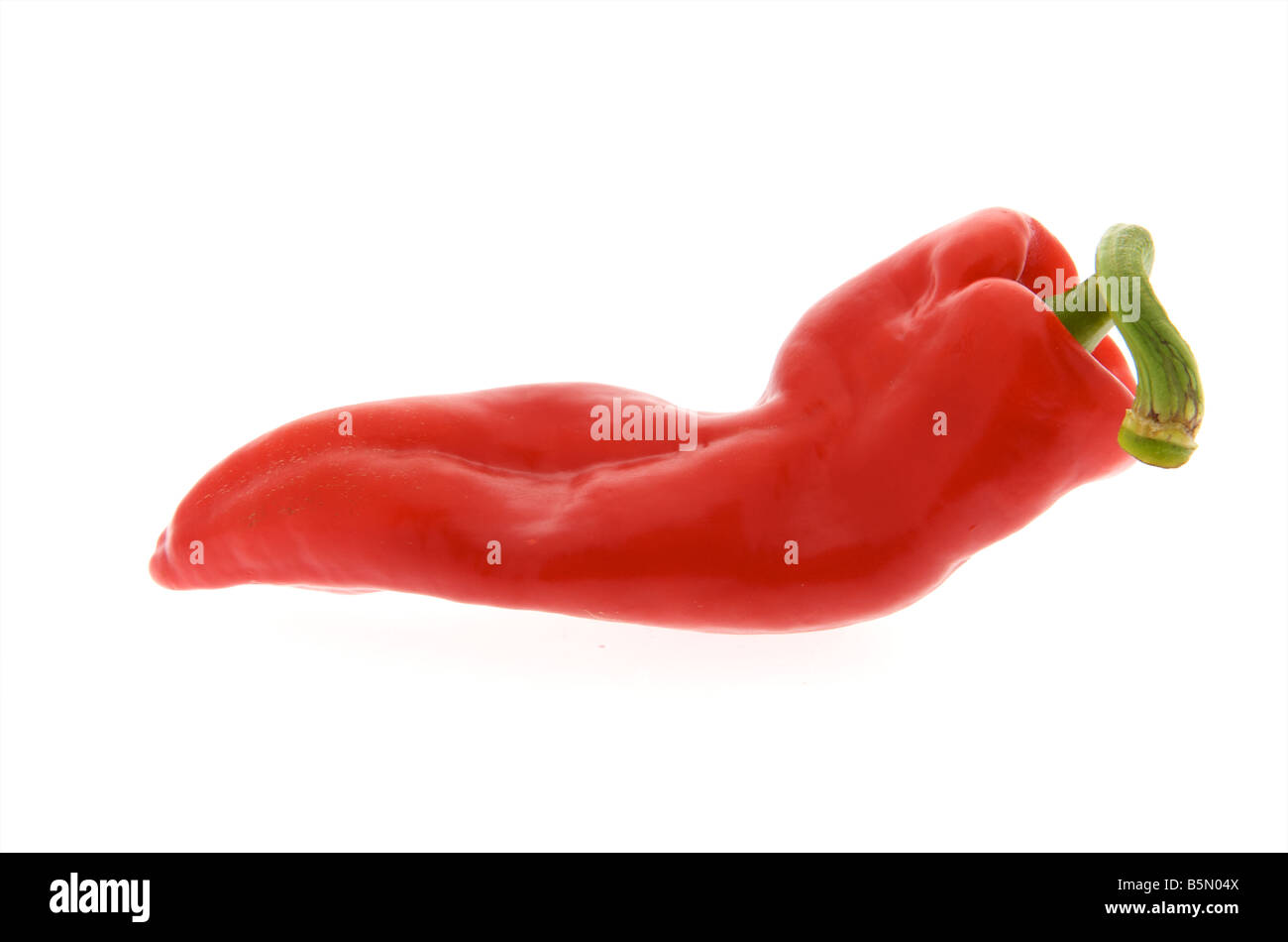 red sweet pepper against a white background Stock Photo