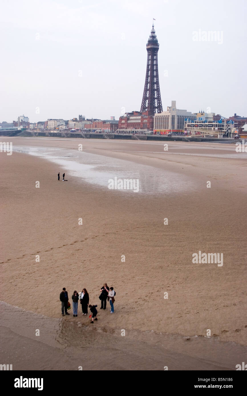 Blackpool beach in winter Stock Photo