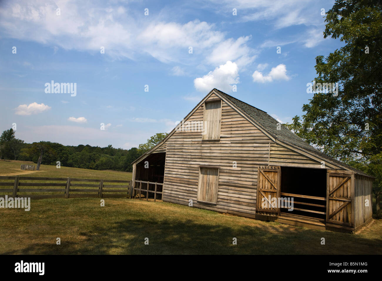 Meeks Stable, Appomattox Court House National Historical Park, Appomattox, Virginia. Stock Photo