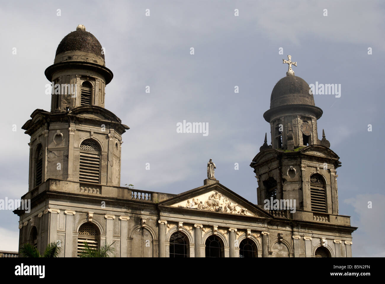 Ruins of the Old Cathedral on Plaza de la Republica in downtown Managua, Nicaragua Stock Photo