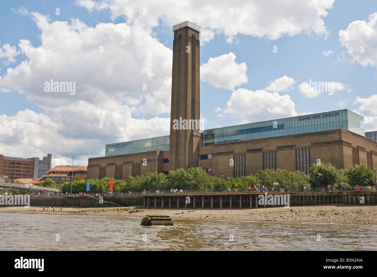 The Tate Modern in London as seen from The River Thames Stock Photo