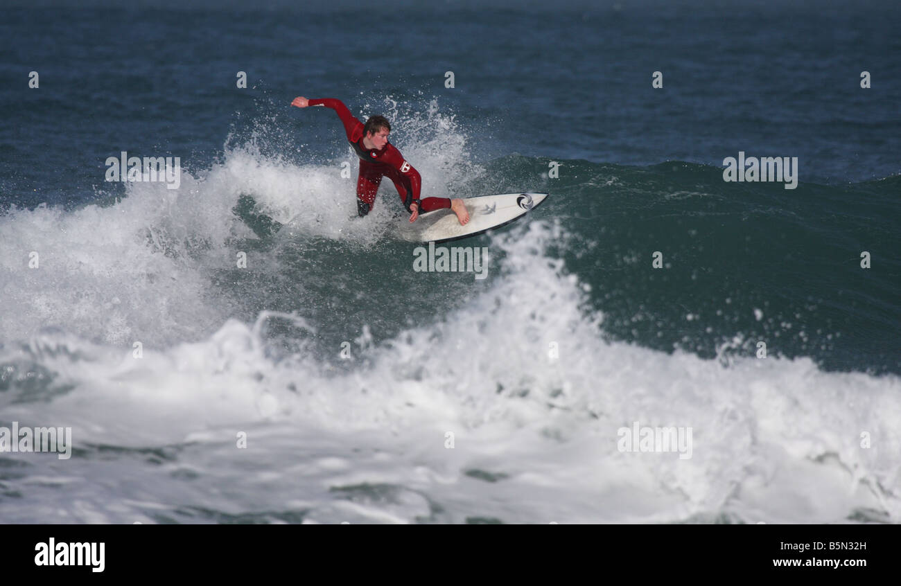 Surfing the Waves at Newquay Cornwall an extreme sport Stock Photo Alamy
