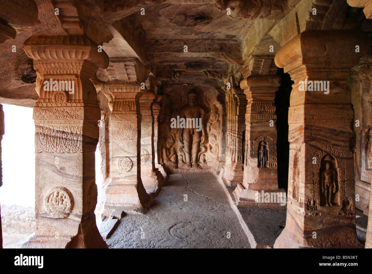 Decorations at the pillars of a hindu temple dedicated to Shiva at the ...