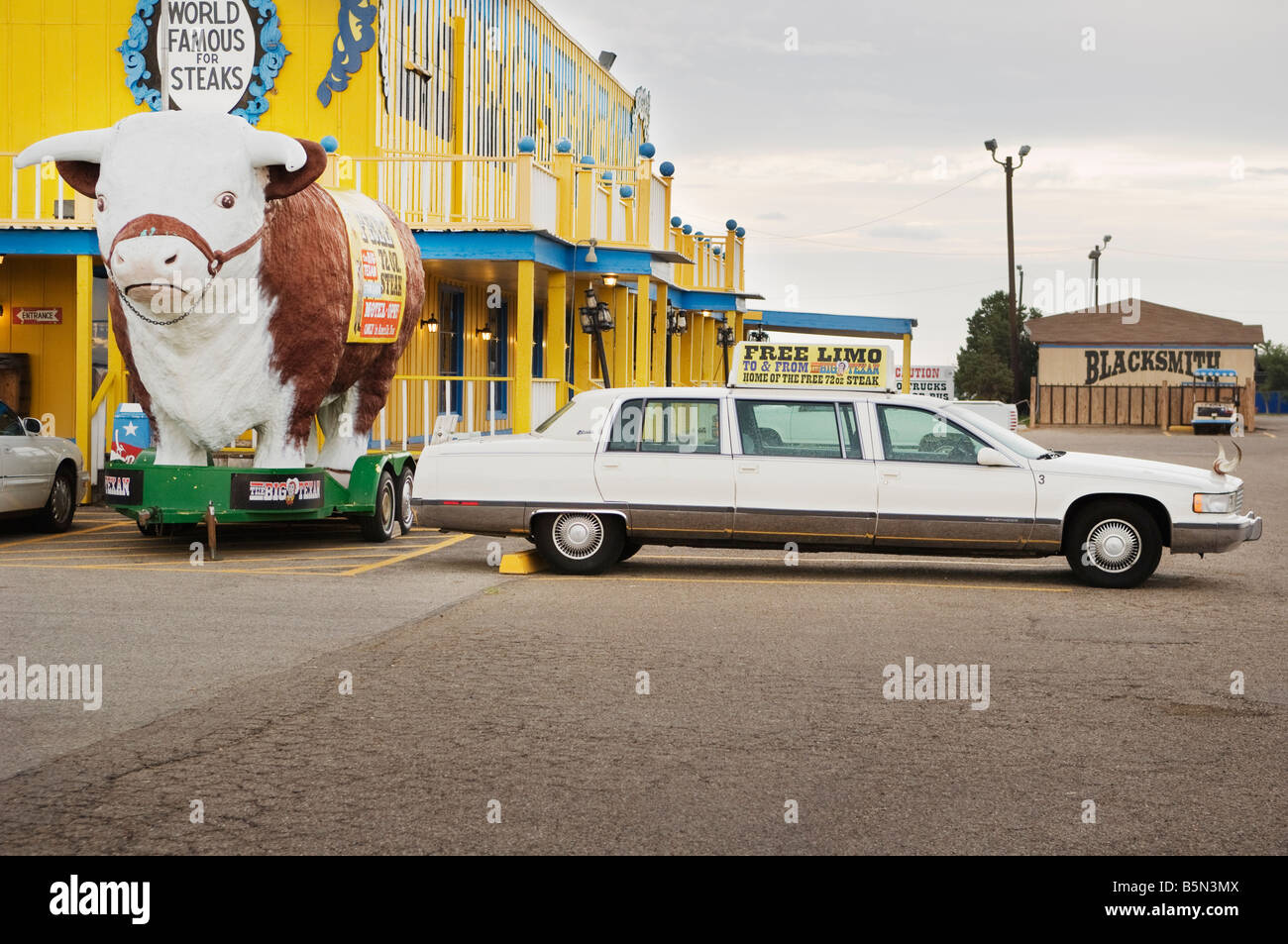 The Big Texan Steakhouse - the home of the 72 oz steak. Amarillo, Texas, USA. Stock Photo