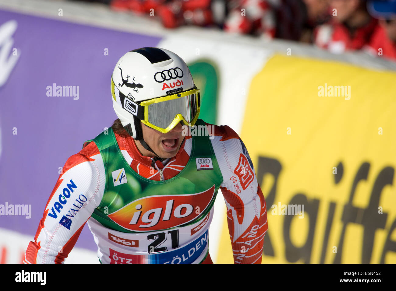 SOELDEN AUSTRIA OCT 26 Marcus Sandell FIN competing in the mens giant slalom race at the Rettenbach Glacier Stock Photo