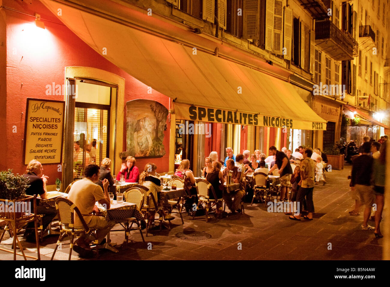 France French Reviera Nice Old city Center Restaurant Stock Photo