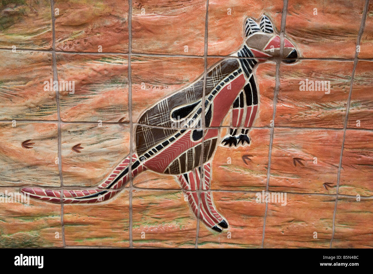 Aboriginal Ceramic Tiles Depicting A Kangaroo Marsupial Adelaide ... Aboriginal Ceramic Tiles Depicting A Kangaroo Marsupial Adelaide ...
