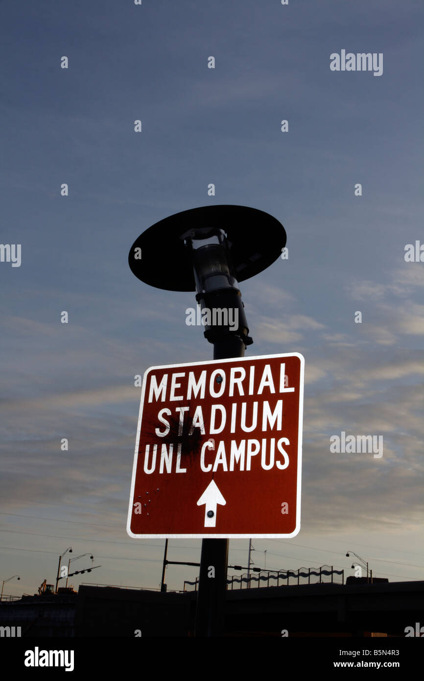 Unl Sign Sign pointing toward Memorial Stadium UNL Campus with paintball and ...