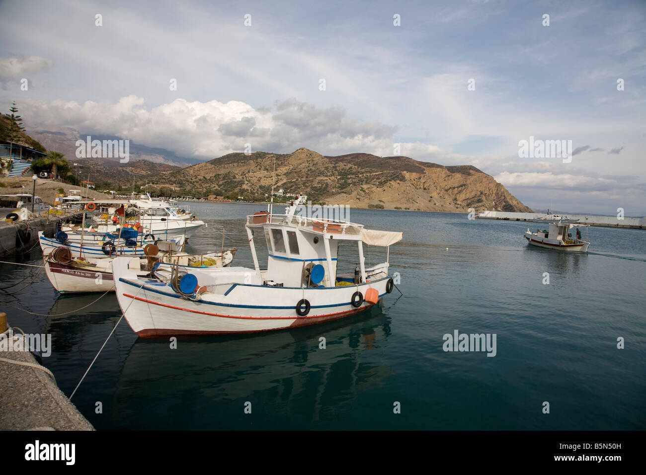 Harbour, Agia Galini, Crete Stock Photo