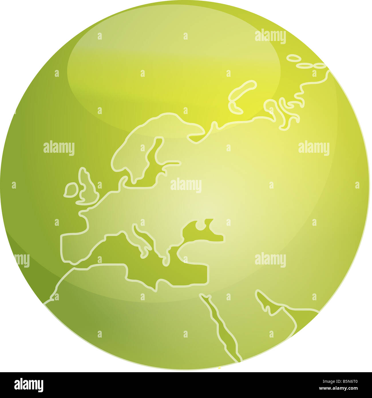 Europe Mapsphere Map of Europe on a glossy sphere Stock Photo - Alamy