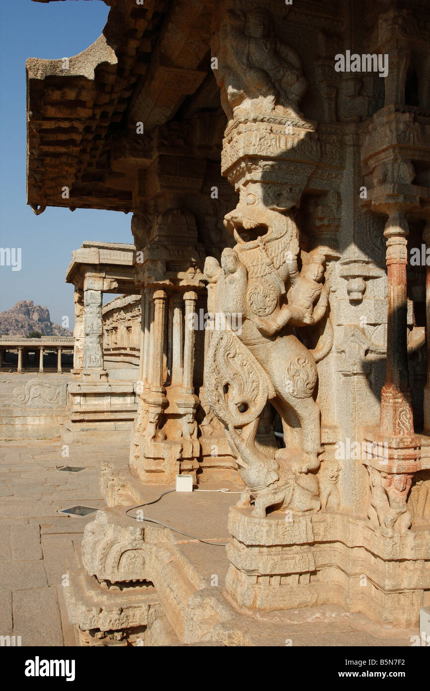 Decorations at the pillars of a hindu temple dedicated to Shiva at ...