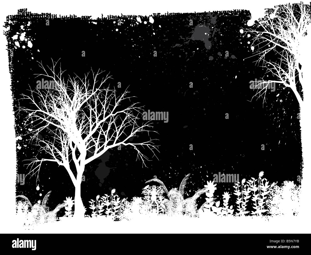 Decorative nature design on grunge background Stock Photo