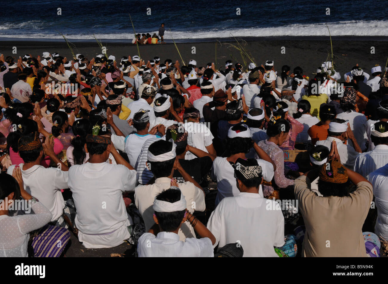 The last part of cremation ceremony is ritual by the sea, Bali