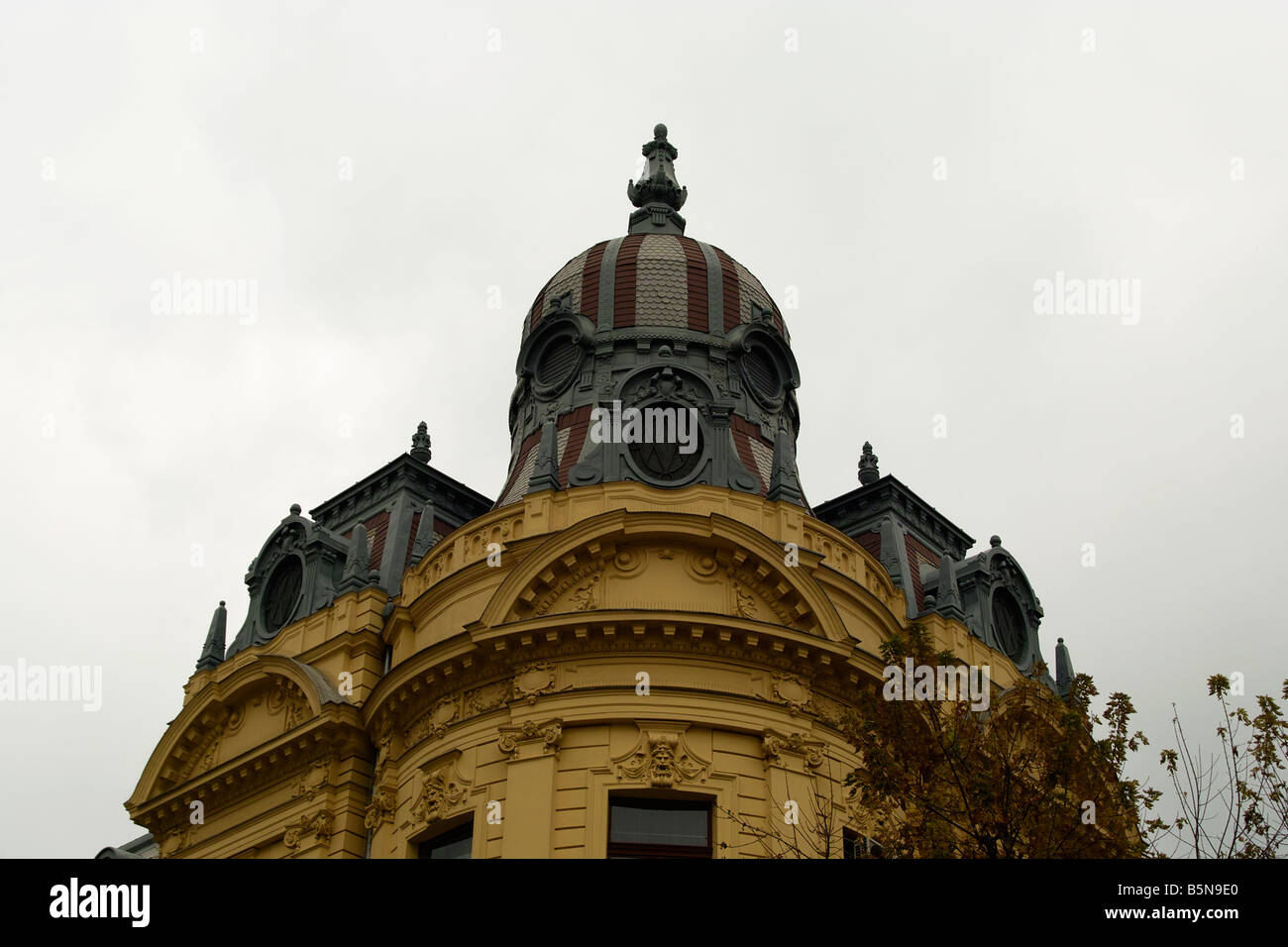 Detail of a historical building front in Croatia capital Zagreb Stock Photo