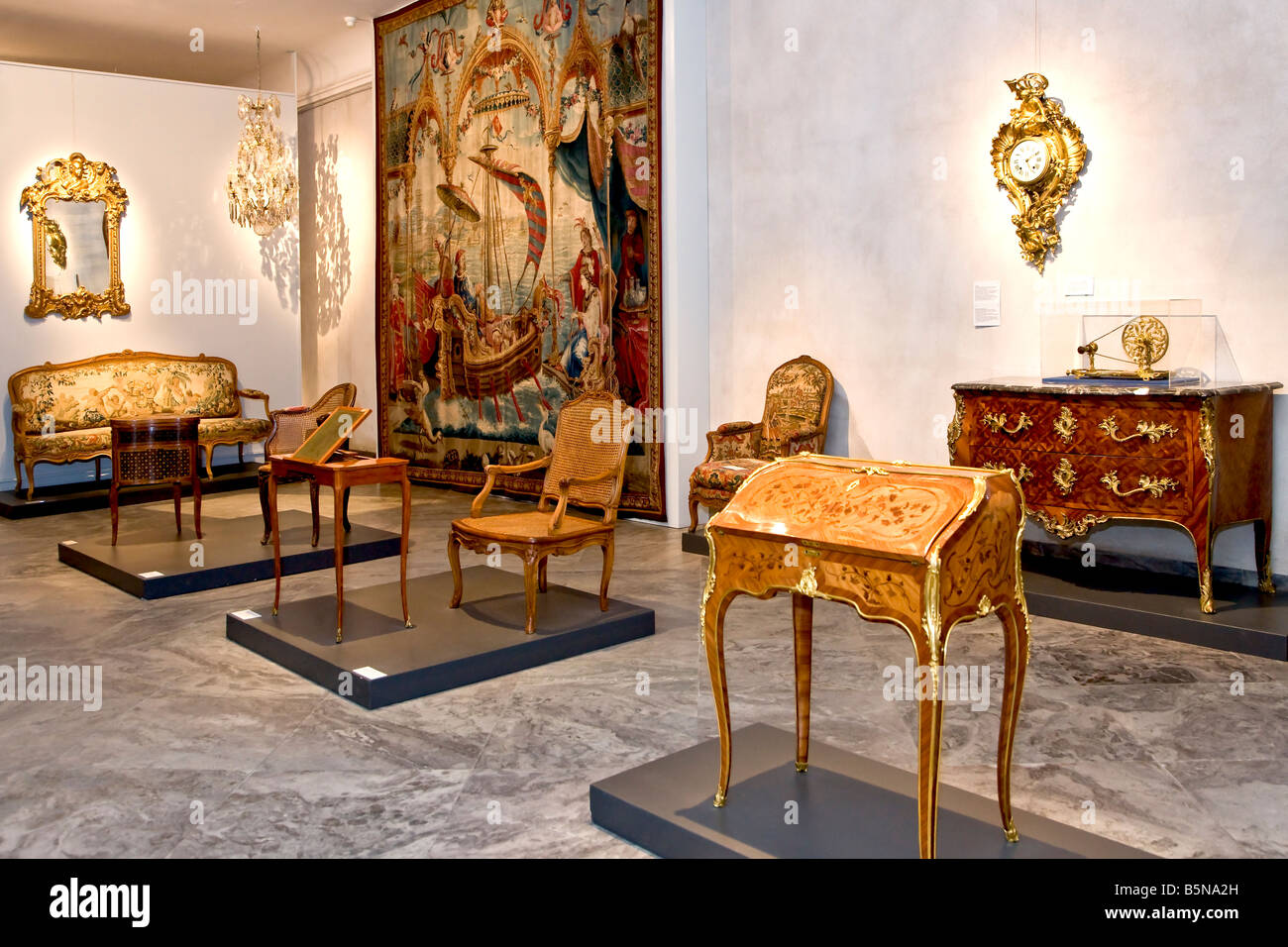 Old classic furniture at The Danish Museum of Art & Design Stock Photo