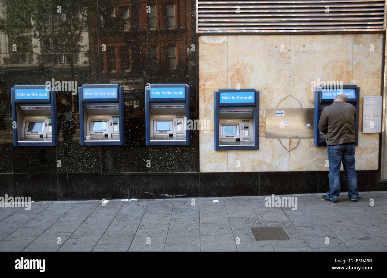 Barclays Bank cash machines in Central London Stock Photo Alamy