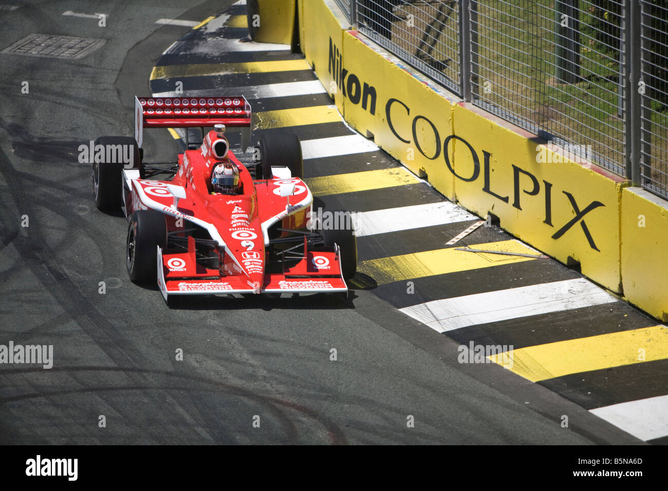 Scott Dixon competing in the 2008 INDY 300 at surfers paradise, gold coast,Queensland, Australia Stock Photo