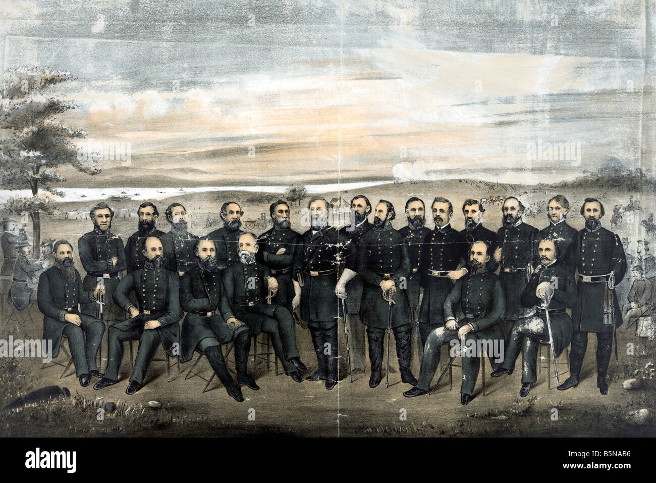 Art featuring Lee's Generals of the Confederate States of America in The USA Civil War 1861 - 1865 Stock Photo