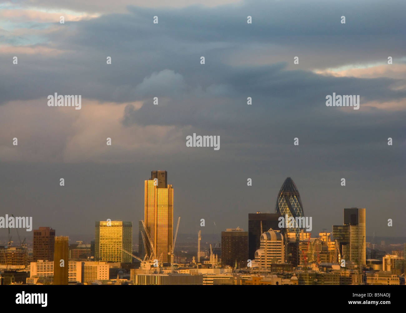 View from Millbank Tower London 6- dusk over the City of London Stock Photo