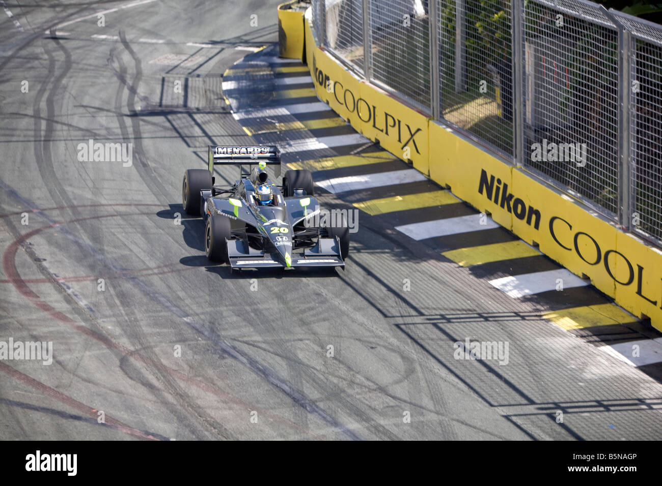 Ed Carpenter Driving His Racing Car At 08 Nikon Indy 300 At Surfers Paradise Gold Coast Queensland Stock Photo Alamy